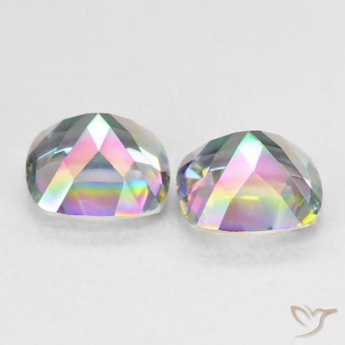 Gemas de Cuarzo Místico Multicolor natural de 2.76 ct, Forma Cojín, VVS