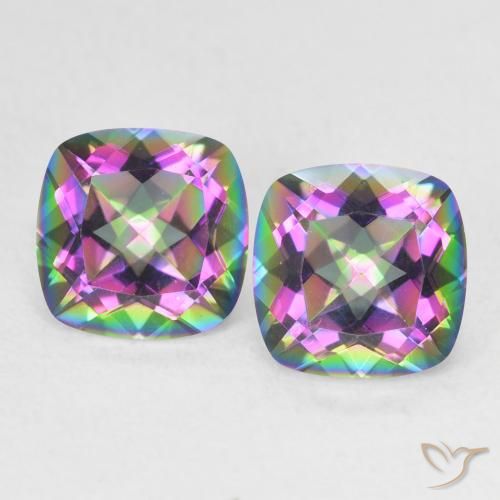 2.74ctw Natural Multicolor Cuarzo Místico, Forma Cojín, VVS