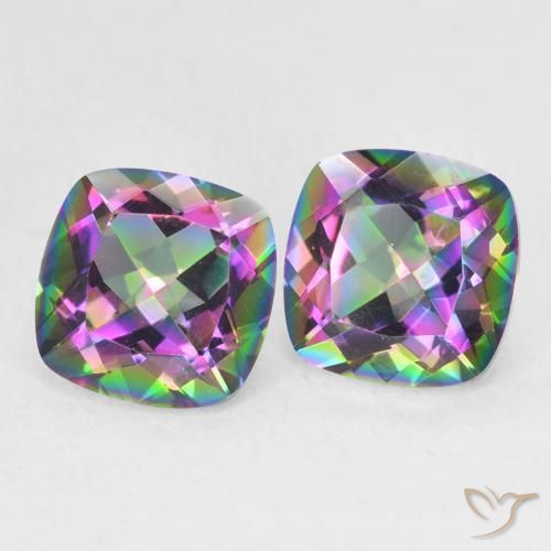 Gemas de Cuarzo Místico Multicolor natural de 2.74 ct, Forma Cojín, VVS