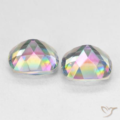 Gemas de Cuarzo Místico Multicolor natural de 2.74 ct, Forma Cojín, VVS