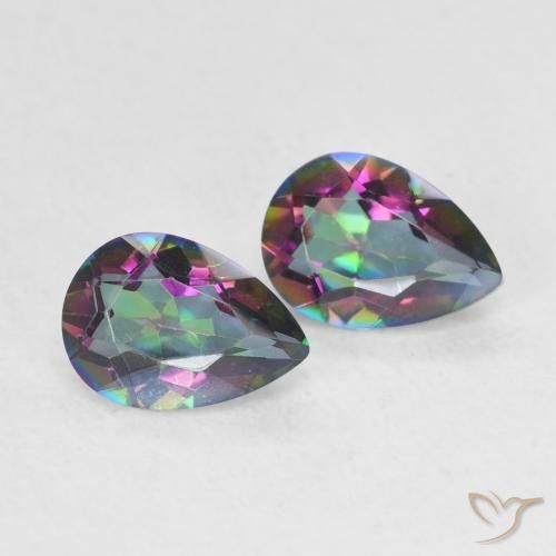 Gemas de Cuarzo Místico Multicolor natural de 1.25 ct, En forma de pera, VVS
