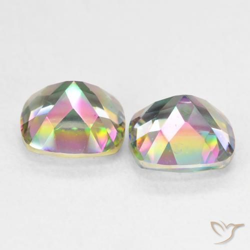 Gemas de Cuarzo Místico Multicolor natural de 2.79 ct, Forma Cojín, VVS