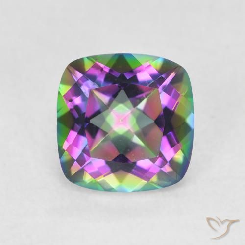1.40ct Natural Multicolor Cuarzo Místico, Forma Cojín, VVS