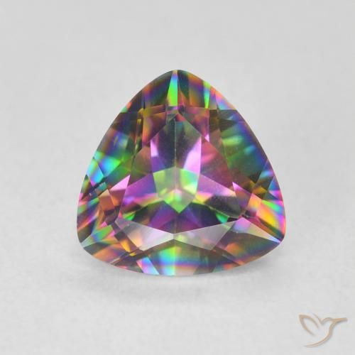 1.62ct Natural Multicolor Cuarzo Místico, Trillón, VVS