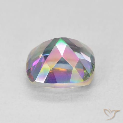Cuarzo Místico Multicolor natural de 1.42 ct, Corte Cojín, VVS