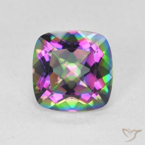 1.40ct Natural Multicolor Cuarzo Místico, Forma Cojín, VVS
