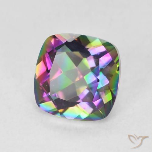Cuarzo Místico Multicolor natural de 1.45 ct, Corte Cojín, VVS