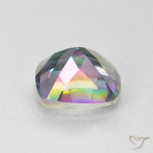 Cuarzo Místico Multicolor natural de 1.45 ct, Corte Cojín, VVS
