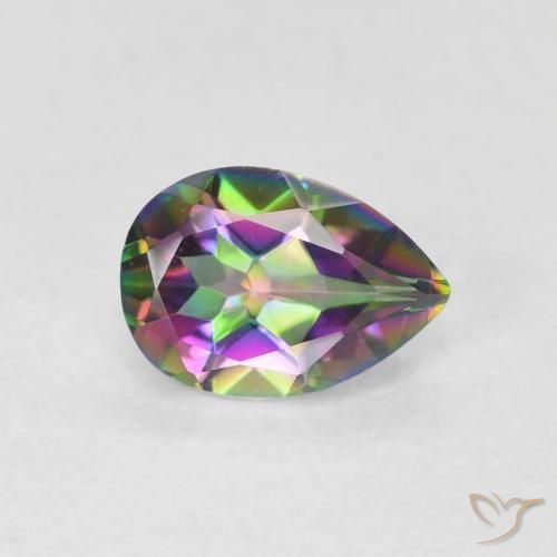 0.66ct Natural Multicolor Cuarzo Místico, En forma de pera, VS