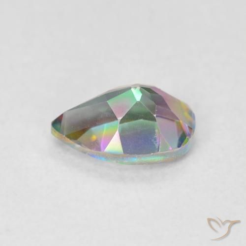 Cuarzo Místico Multicolor natural de 0.66 ct, En forma de pera, VS
