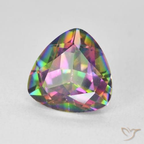 Cuarzo Místico Multicolor natural de 2.62 ct, Trillón, VS