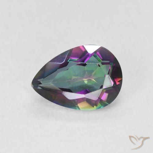 0.66ct Natural Multicolor Cuarzo Místico, En forma de pera, VVS