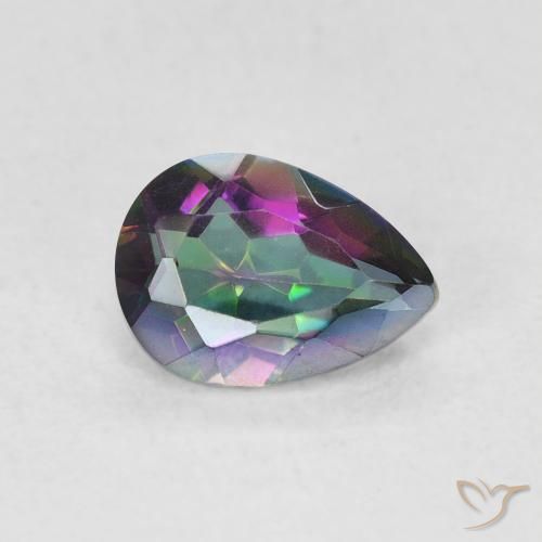 Cuarzo Místico Multicolor natural de 0.66 ct, En forma de pera, VVS