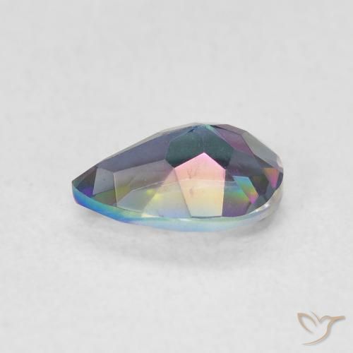 Cuarzo Místico Multicolor natural de 0.66 ct, En forma de pera, VVS