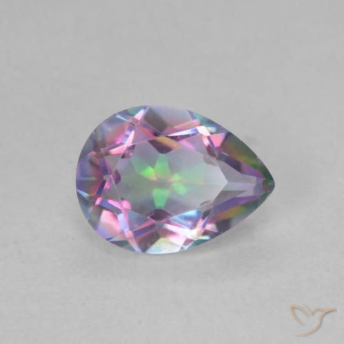 Cuarzo Místico Multicolor natural de 1.09 ct, En forma de pera, VVS-VS