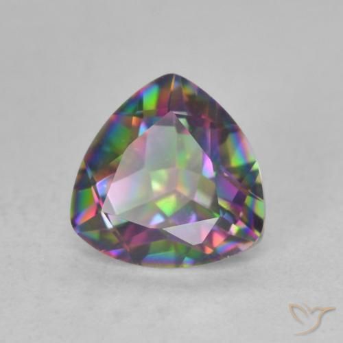 Cuarzo Místico Multicolor natural de 1.16 ct, Trillón, VVS-VS