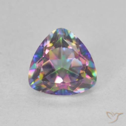 0.77ct Natural Multicolor Cuarzo Místico, Trillón, VVS-VS