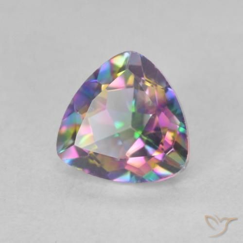 Cuarzo Místico Multicolor natural de 0.77 ct, Trillón, VVS-VS