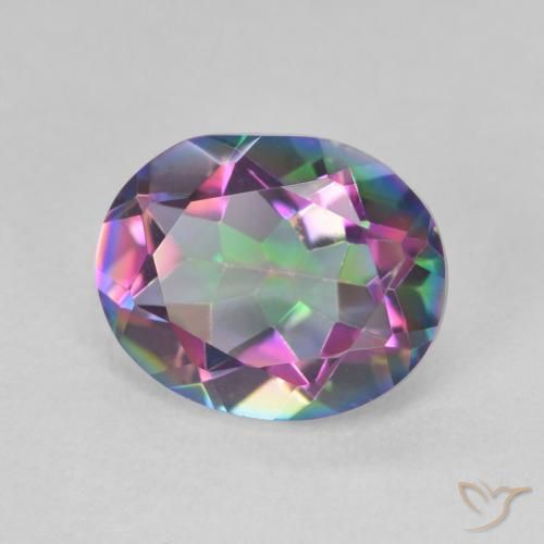 Cuarzo místico multicolor natural de 3,22 ct, corte óvalo, VVS-VS