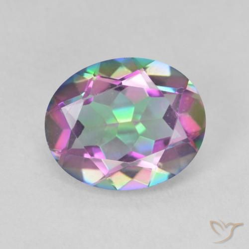 3.08ct Natural Multicolor Cuarzo Místico, Ovalada, VVS-VS