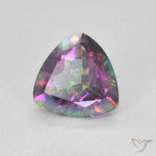 Cuarzo Místico Multicolor natural de 0.74 ct, Trillón, VS