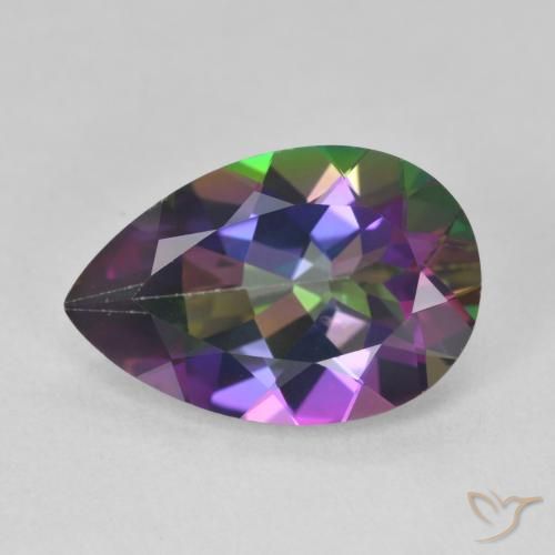 6.06ct Natural Multicolor Cuarzo Místico, En forma de pera, VVS-VS