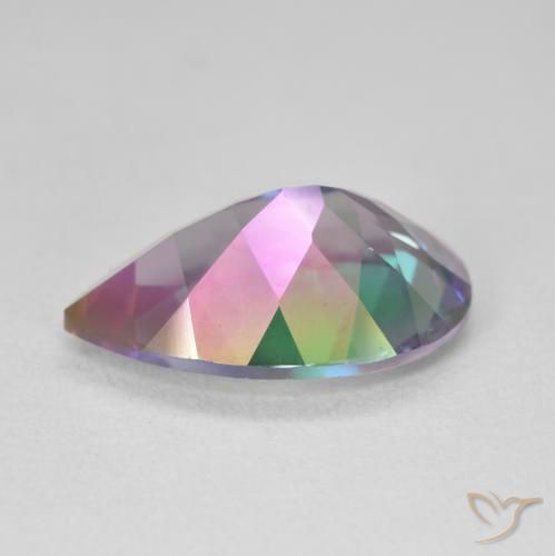 Cuarzo Místico Multicolor natural de 6.06 ct, En forma de pera, VVS-VS