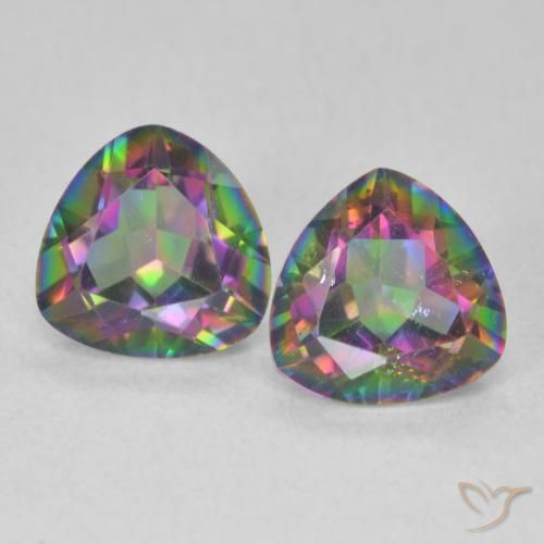 2.28ctw Natural Multicolor Cuarzo Místico, Trillón, VVS-VS