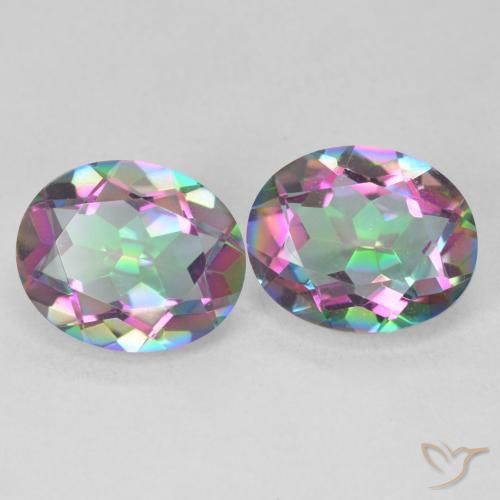 Gemas de Cuarzo Místico Multicolor natural de 6.35 ct, Ovalada, VVS-VS