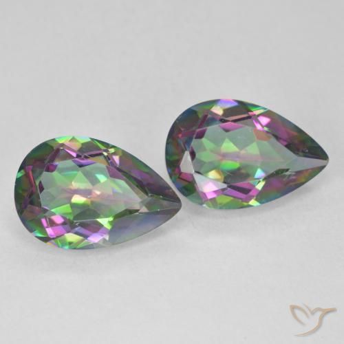 Gemas de Cuarzo Místico Multicolor natural de 5.76 ct, En forma de pera, VS