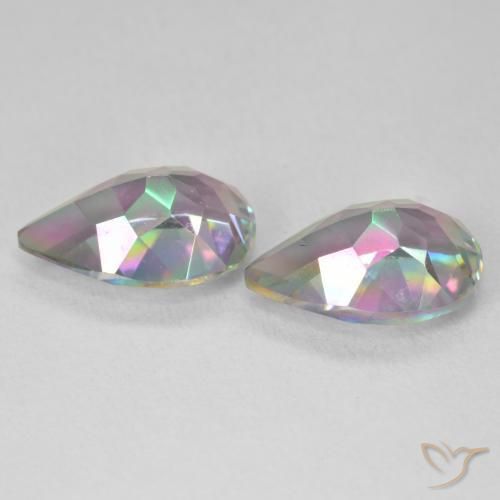 Gemas de Cuarzo Místico Multicolor natural de 5.76 ct, En forma de pera, VS
