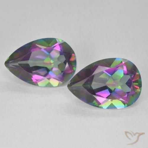 5.80ctw Natural Multicolor Cuarzo Místico, En forma de pera, VVS