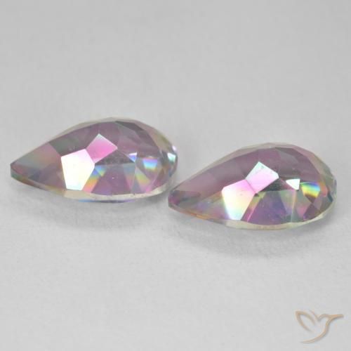 Gemas de Cuarzo Místico Multicolor natural de 5.93 ct, En forma de pera, VVS