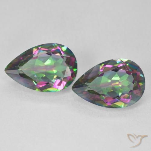 5.73ctw Natural Multicolor Cuarzo Místico, En forma de pera, VVS-VS