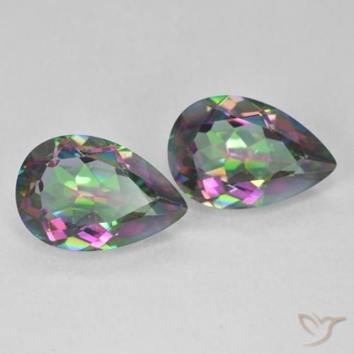 Gemas de Cuarzo Místico Multicolor natural de 5.73 ct, En forma de pera, VVS-VS