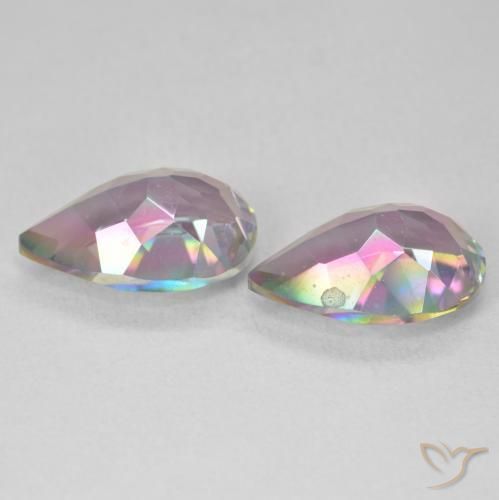 Gemas de Cuarzo Místico Multicolor natural de 5.73 ct, En forma de pera, VVS-VS
