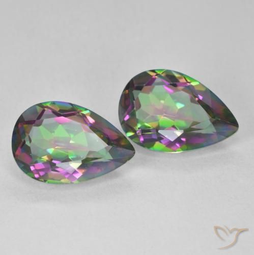 Gemas de Cuarzo Místico Multicolor natural de 6.06 ct, En forma de pera, VVS-VS