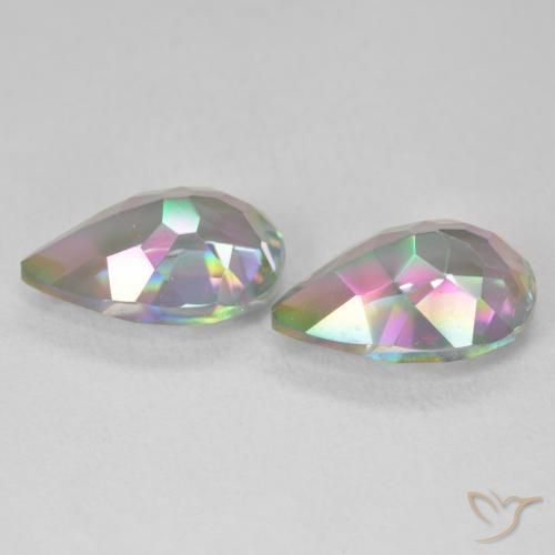 Gemas de Cuarzo Místico Multicolor natural de 6.06 ct, En forma de pera, VVS-VS