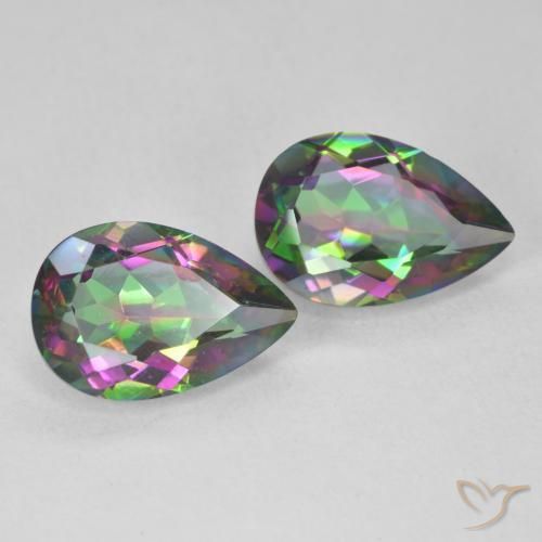 Gemas de Cuarzo Místico Multicolor natural de 6.05 ct, En forma de pera, VVS-VS