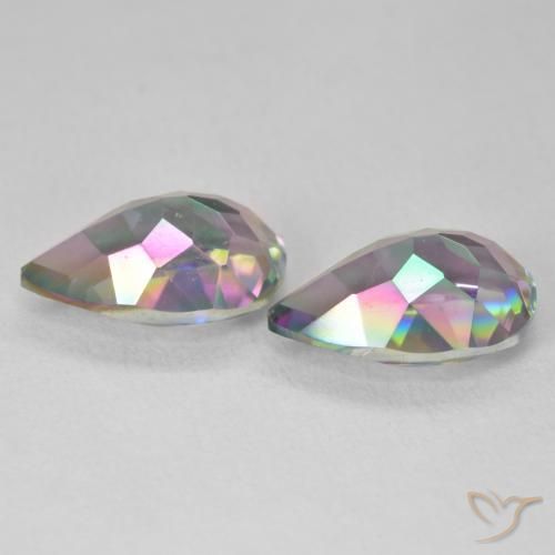 Gemas de Cuarzo Místico Multicolor natural de 6.05 ct, En forma de pera, VVS-VS