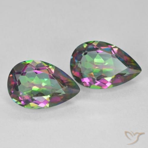 Gemas de Cuarzo Místico Multicolor natural de 6.20 ct, En forma de pera, VVS-VS