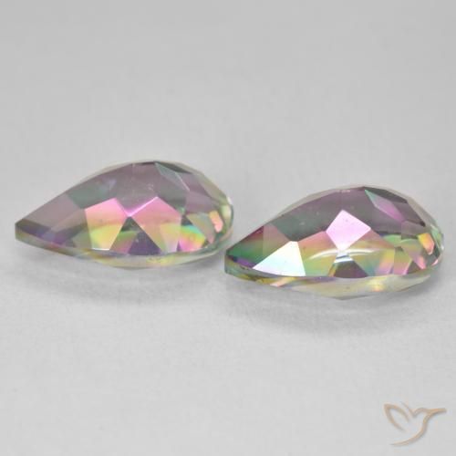 Gemas de Cuarzo Místico Multicolor natural de 6.20 ct, En forma de pera, VVS-VS