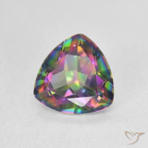 Cuarzo Místico Multicolor natural de 1.07 ct, Trillón, VVS