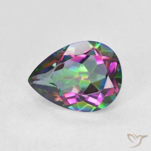 1.09ct Natural Multicolor Cuarzo Místico, En forma de pera, VVS