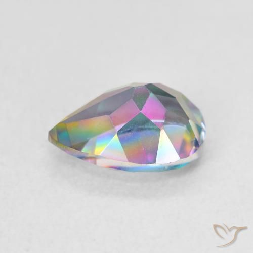 Cuarzo Místico Multicolor natural de 1.09 ct, En forma de pera, VVS