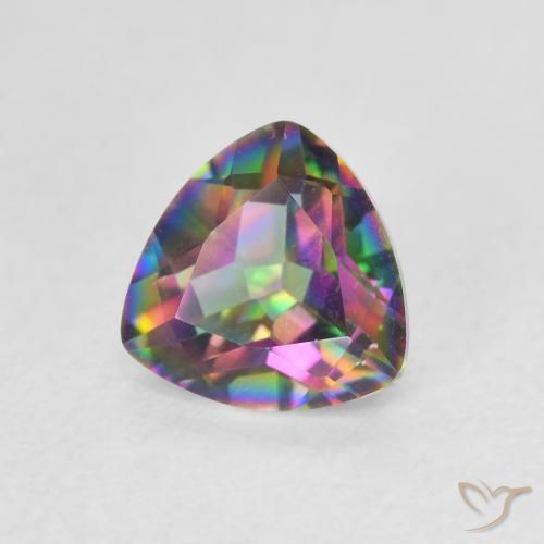 Cuarzo Místico Multicolor natural de 1.06 ct, Trillón, VVS