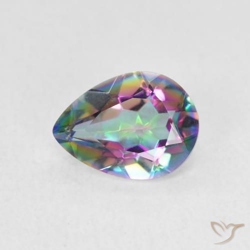 0.93ct Natural Multicolor Cuarzo Místico, En forma de pera, VVS