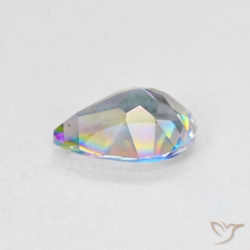 Cuarzo Místico Multicolor natural de 0.93 ct, En forma de pera, VVS