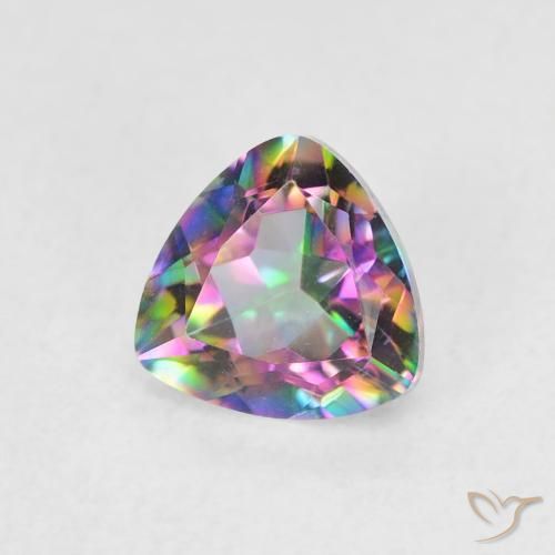 Cuarzo Místico Multicolor natural de 0.75 ct, Trillón, VVS