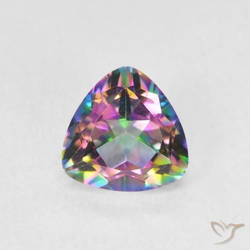0.77ct Natural Multicolor Cuarzo Místico, Trillón, VVS